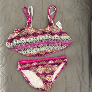 Tommy Bahama Girl's Pink and Multicolor Bikini Girl's Size 10